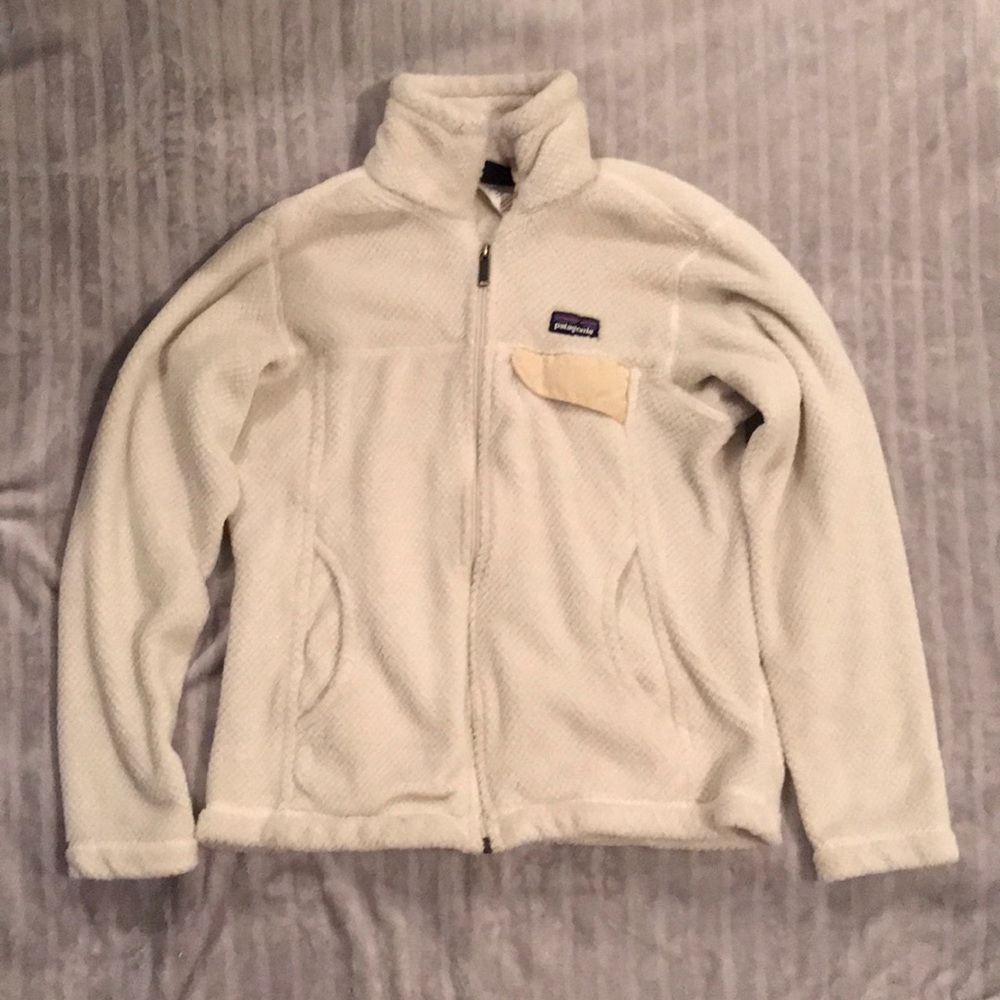 White/Ivory Patagonia Zip Up Fleece-Small